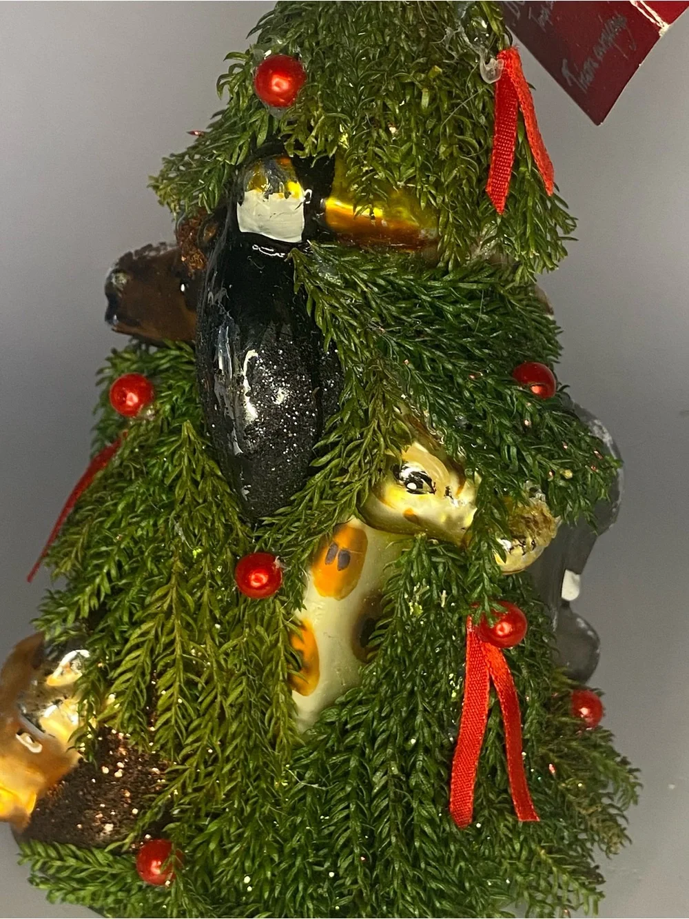 Vintage Blown Glass Bombay Safari/Jungle Animal Holiday Tree Ornament - Green